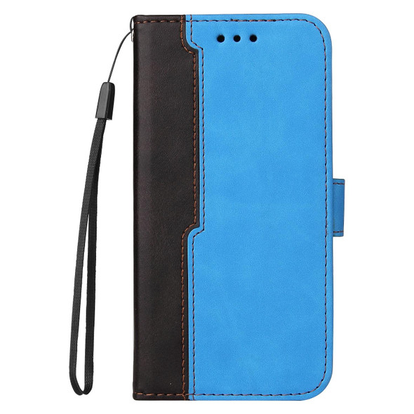 Business Stitching-Color Horizontal Flip PU Leatherette Case with Holder & Card Slots & Photo Frame - iPhone XR(Blue)