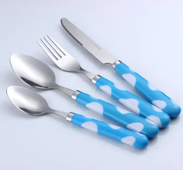 Plastic Handle  Cutlery Set -24pcs