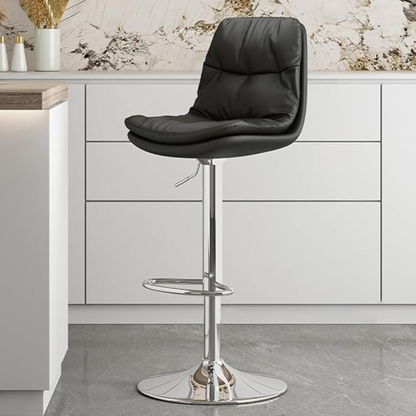 Home Vive - Perla Black Based Bar Stool