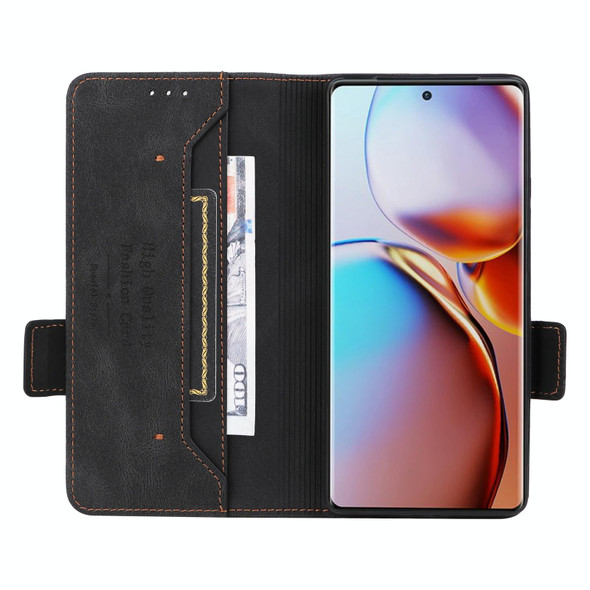 For Motorola Moto X40 Pro Magnetic Clasp Leatherette Phone Case(Black)