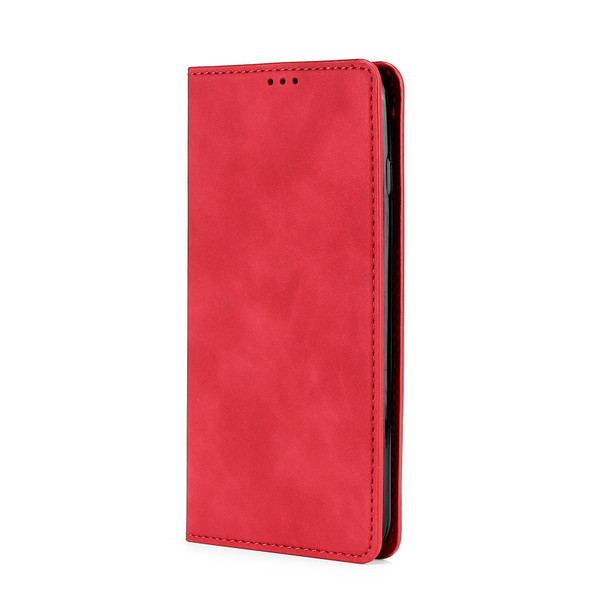For Tecno Spark 10C Skin Feel Magnetic Horizontal Flip Leatherette Phone Case(Red)