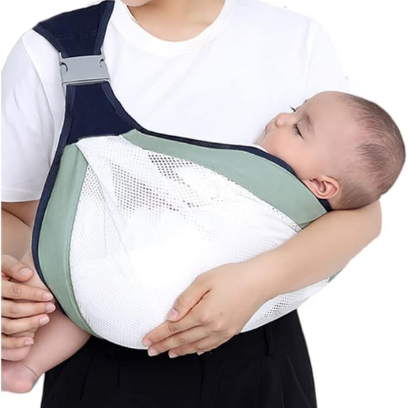 Ergonomic Baby Sling Carrier with Adjustable Straps - Grey