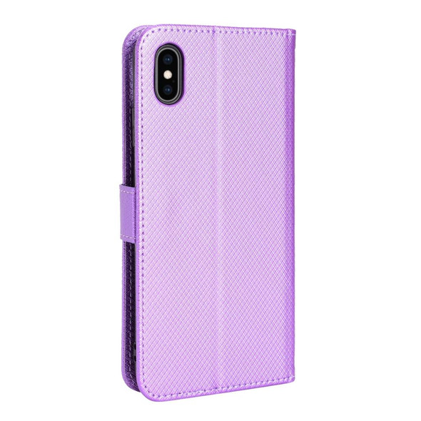 Diamond Texture Leatherette Phone Case - iPhone X / XS(Purple)