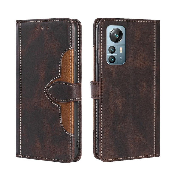 For Blackview A85 Skin Feel Magnetic Buckle Leatherette Phone Case(Brown)