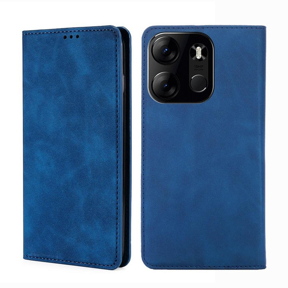 For Tecno Spark Go 2023 / Pop 7 / Pop 7 Pro Skin Feel Magnetic Horizontal Flip Leatherette Phone Case(Blue)
