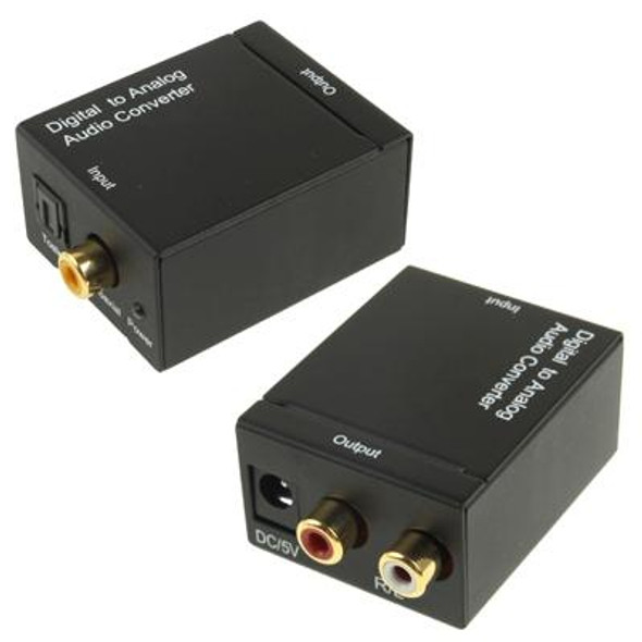 Digital Optical Coaxial Toslink to Analog RCA Audio Converter(Black)