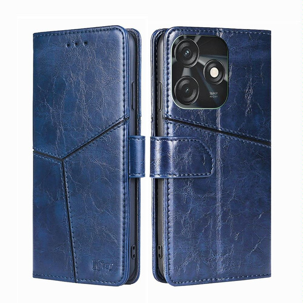 For Tecno Spark GO 2023 / Pop 7/Pop 7 Pro Geometric Stitching Flip Leatherette Phone Case(Blue)