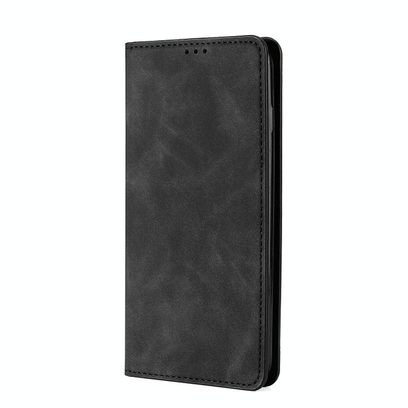 For Tecno Spark 10C Skin Feel Magnetic Horizontal Flip Leatherette Phone Case(Black)