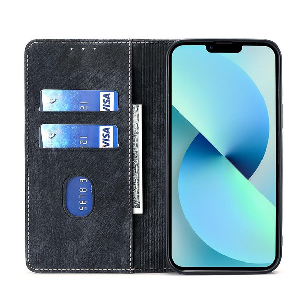 For OPPO Find X6 5G RFID Anti-theft Brush Magnetic Leatherette Phone Case(Black)