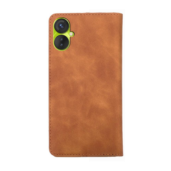 For Tecno Spark 9 Pro Skin Feel Magnetic Horizontal Flip Leatherette Phone Case(Light Brown)
