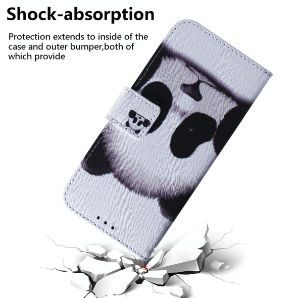 For Realme C55 Coloured Drawing Flip Leatherette Phone Case(Panda)