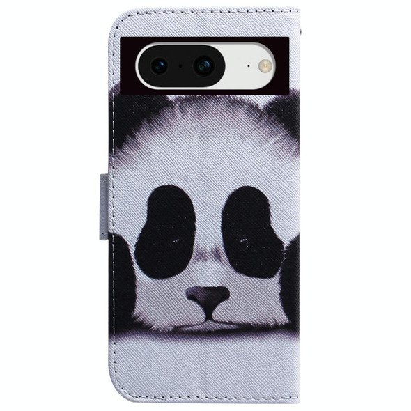 For Google Pixel 8 Coloured Drawing Flip Leatherette Phone Case(Panda)