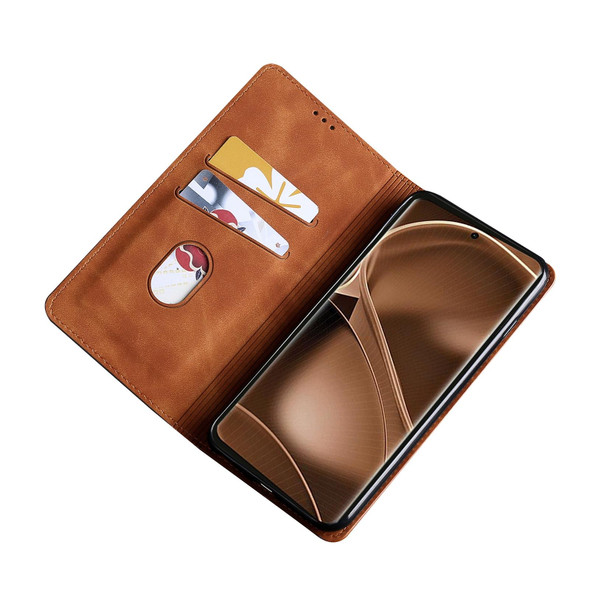 For Tecno Spark 10 4G Skin Feel Magnetic Horizontal Flip Leatherette Phone Case(Light Brown)