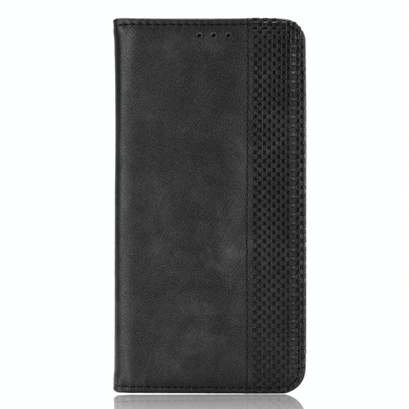 For OPPO A1 5G Magnetic Buckle Retro Texture Leatherette Phone Case(Black)