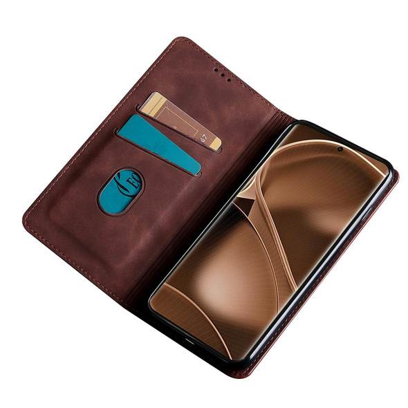 For Tecno Spark 10 Pro Skin Feel Magnetic Horizontal Flip Leatherette Phone Case(Dark Brown)