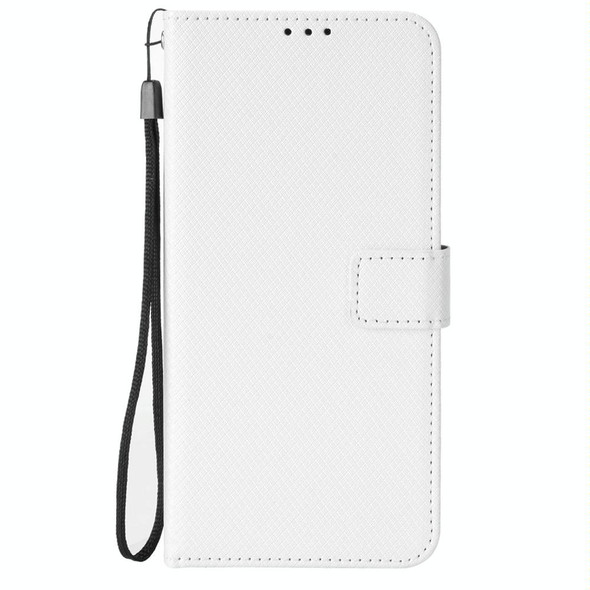 For OPPO A1 5G Diamond Texture Leatherette Phone Case(White)