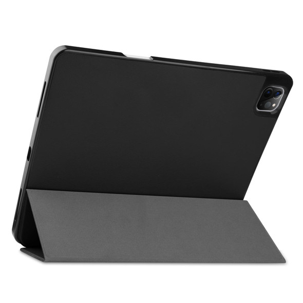 Horizontal Flip Honeycomb TPU + PU Leather Tablet Case with Three-folding Holder & Sleep / Wake-up Function & Pen Slot - iPad Pro 12.9 (2021)(Black)