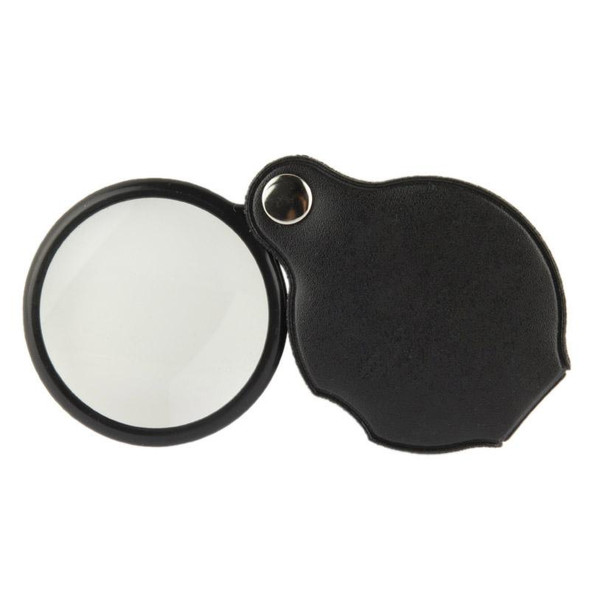 10 PCS 5X 50mm Magnifier Pocket Folding Magnifying Glass Loupe Pocket Spiegel(Black)