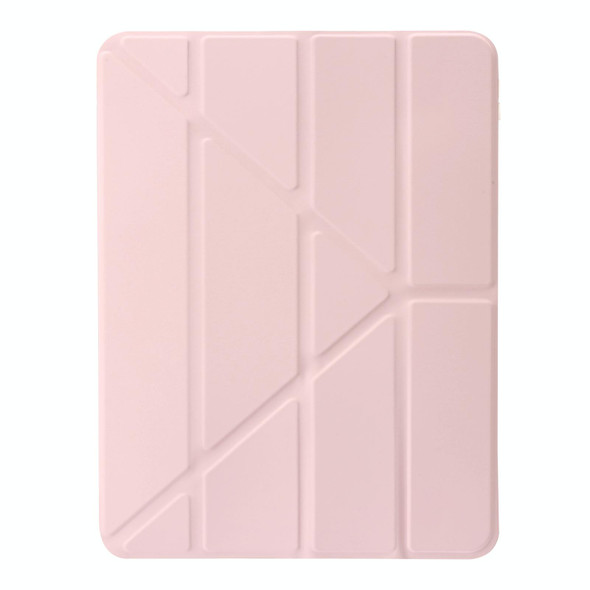 Clear Acrylic Deformation Leatherette Tablet Case For iPad Pro 11 2022 / 2021 / 2020 / Air 10.9 2022 / 2020(Pink)