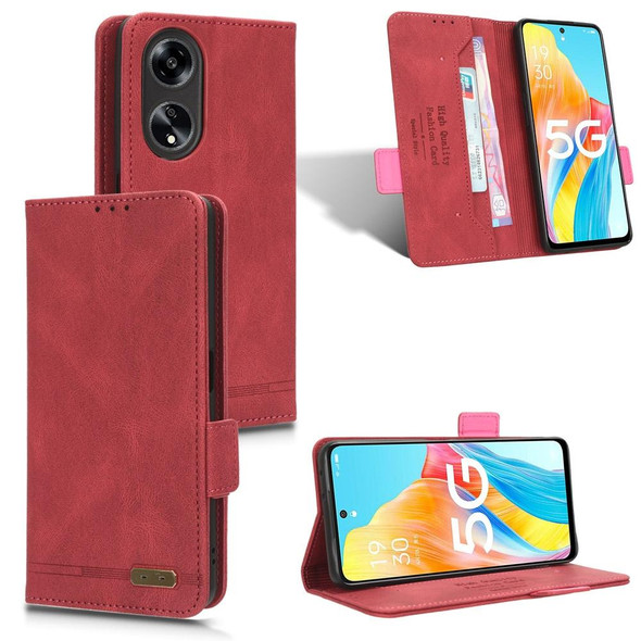 For OPPO A1 5G Magnetic Clasp Leatherette Phone Case(Red)