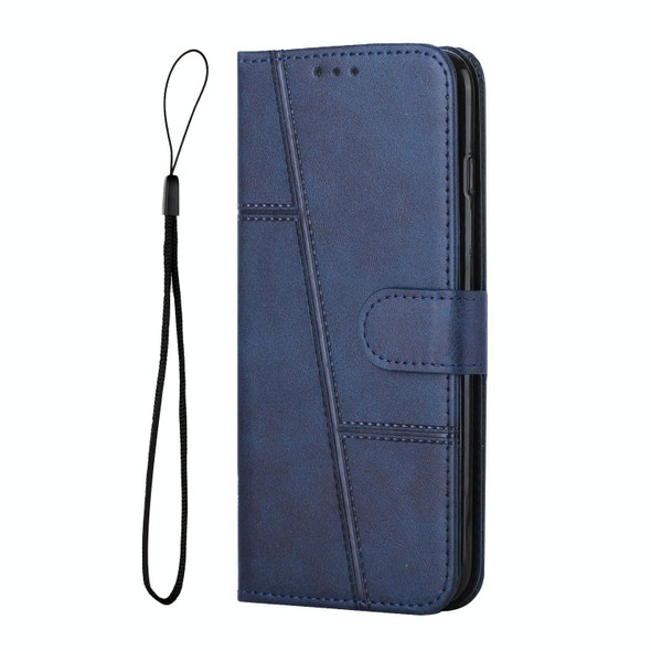 For Google Pixel 8 Pro Stitching Calf Texture Buckle Leatherette Phone Case(Blue)