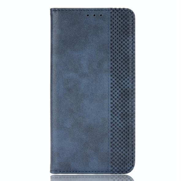 For Realme V30 / V30t 5G Magnetic Buckle Retro Texture Leatherette Phone Case(Blue)