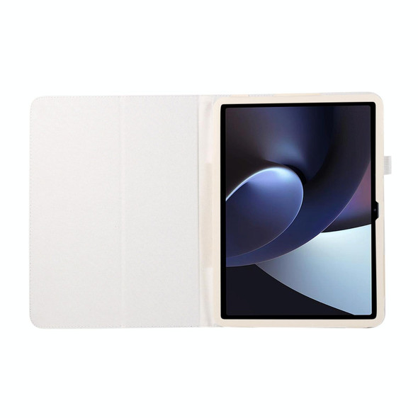 For OPPO Pad 2 2023 Litchi Texture Leatherette Tablet Case(White)