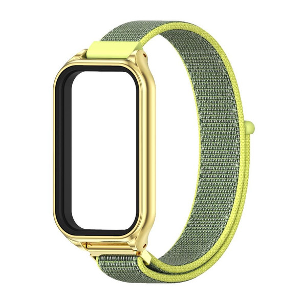 For Redmi Band 2 Mijobs Metal Shell Breathable Nylon Loop Watch Band(Bright Yellow Gold)