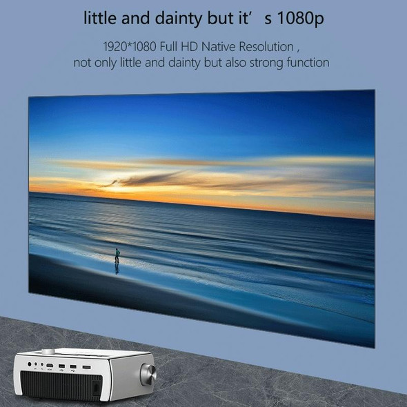 YG430 Android Version 1920x1080 2500 Lumens Portable Home Theater LCD HD Projector, Plug Type:UK Plug(Silver)