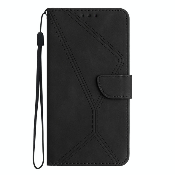 For Sony Xperia 10 IV Stitching Embossed Leatherette Phone Case(Black)