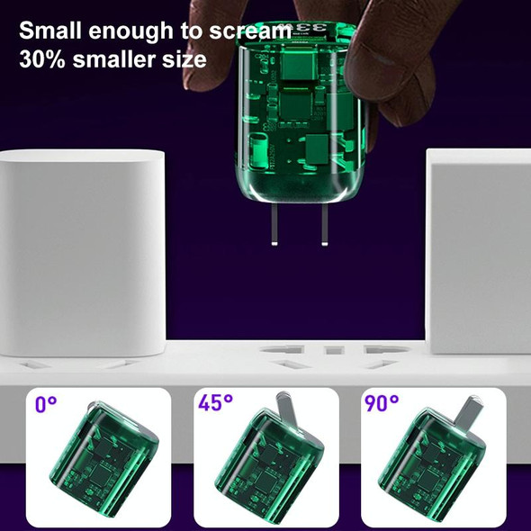 WEKOME WP-U115 33W USB+Type Dual Port GaN Fast Charger, Specification:CN Plug(Green)