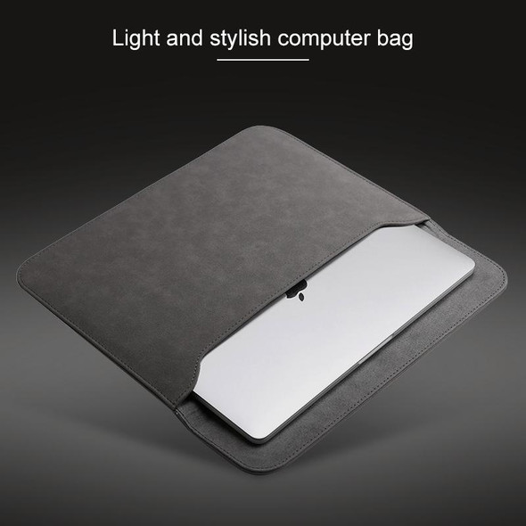 Horizontal Matte Leather Laptop Inner Bag for MacBook Air 11.6 inch A1465 (2012 - 2015) / A1370 (2010 - 2011)(Light Grey)