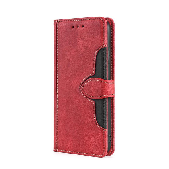 For Tecno Spark 9 Pro Skin Feel Magnetic Buckle Leatherette Phone Case(Red)