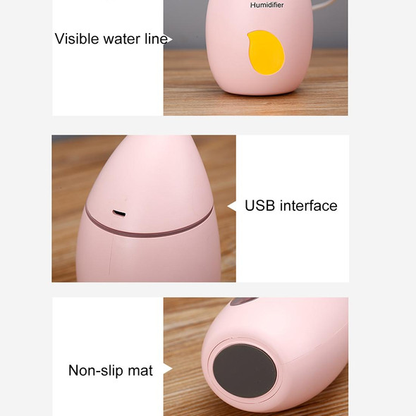 2W Creative Portable Mango Shape Mute Desktop Air Humidifier with LED Light, Capacity: 160ml, DC 5V(Pink)