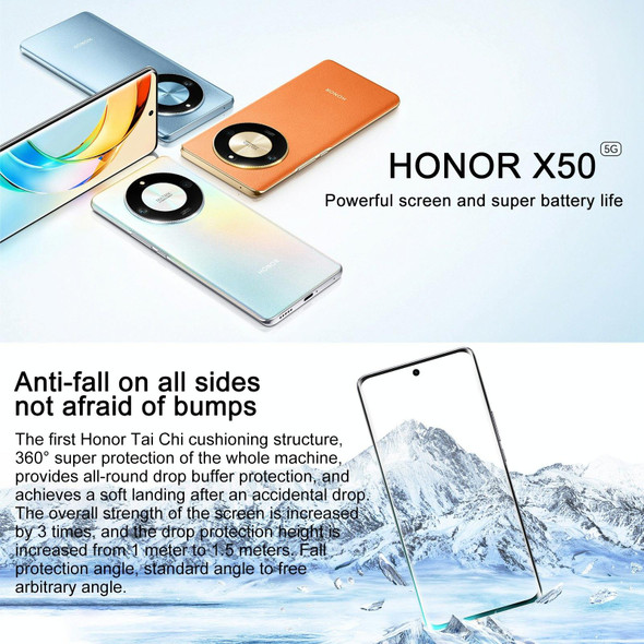 Honor X50 5G, 108MP Camera, 6.78 inch MagicOS 7.1.1 Snapdragon 6 Gen1 Octa Core up to 2.2GHz, Network: 5G, OTG, Not Support Google Play, Memory:8GB+128GB(Silver)