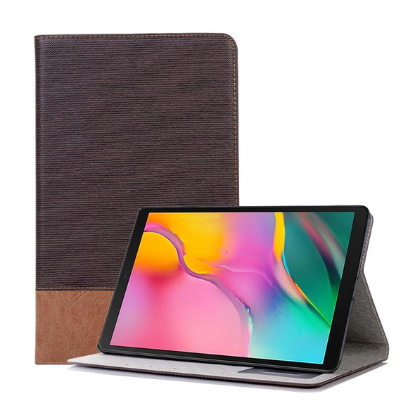 Cross Texture Horizontal Flip Leatherette Case for Galaxy Tab A 10.1 (2019) T510 / T515,  with Holder & Card Slots & Wallet (Coffee)