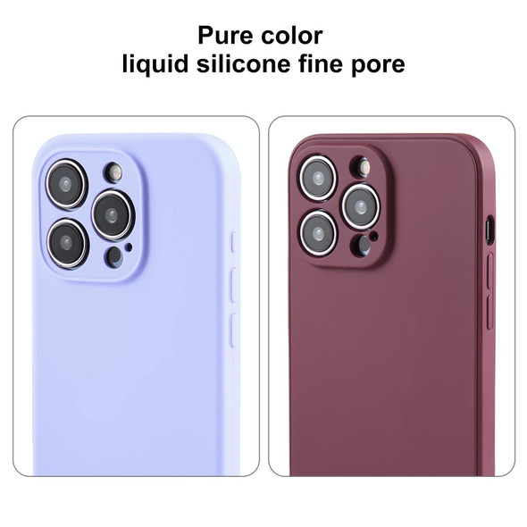 For iPhone 15 Pure Color Liquid Silicone Fine Pore Phone Case(Pine Needle Green)