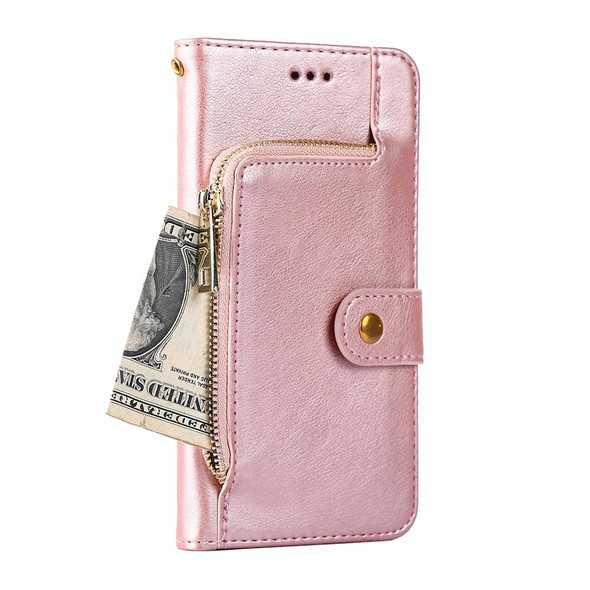 For Tecno Camon 19 / 19 Pro Zipper Bag Leatherette Phone Case(Rose Gold)