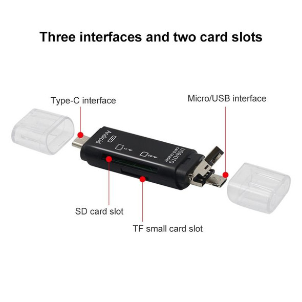 D-178 5 In 1 Type-C / USB-C Multi-function Card Reader (Black)