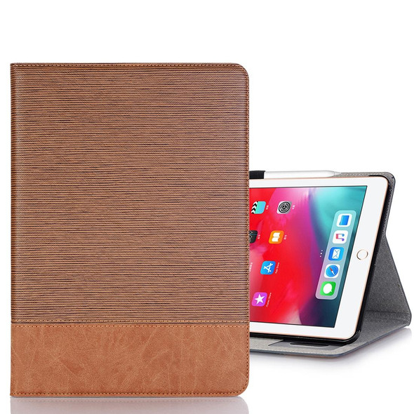 Cross Texture Horizontal Flip PU Leatherette Case for iPad Pro 11 inch (2018), with Holder & Card Slots & Wallet(Brown)
