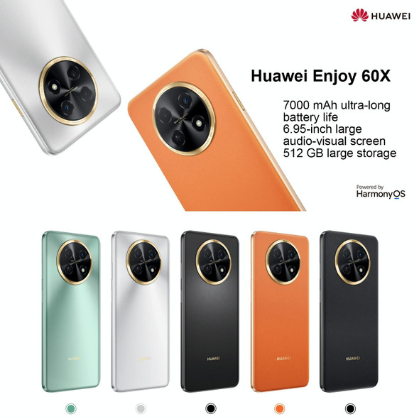 Huawei Enjoy 60X 128GB STG-AL00, China Version, Dual Back Cameras, Side Fingerprint Identification, 7000mAh Battery, 6.95 inch HarmonyOS 3.0 Qualcomm Snapdragon 680 Octa Core 2.4GHz, Network: 4G, OTG, NFC, Not Support Google Play(Emerald)