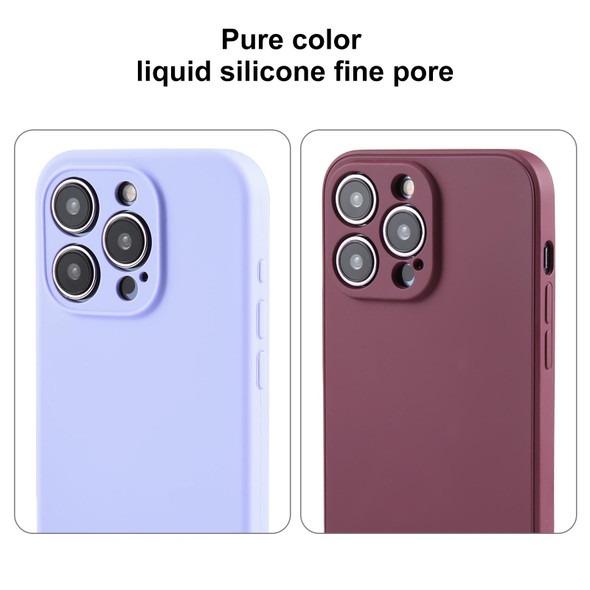 For iPhone 12 Pro Max Pure Color Liquid Silicone Fine Pore Phone Case(Sand Pink)