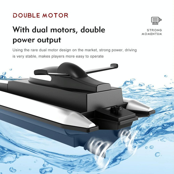 B8 Double Propeller Long Endurance High Speed Remote Control Boat(Black)