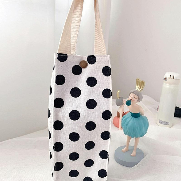 Canvas Thermos Cup Protective Cover Universal Water Bottle Tote Bag Water, Specification: Black Dots