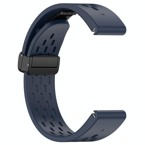 For Garmin Epix Pro Gen 2 Quick Release Holes Magnetic Buckle Silicone Watch Band(Dark Blue)
