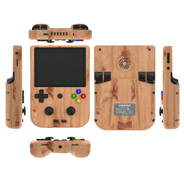 ANBERNIC RG405V 256G 4242 Games Handheld Game Console 4-Inch IPS Screen Android 12 System T618 64-Bit Game Player(Wood Grain)