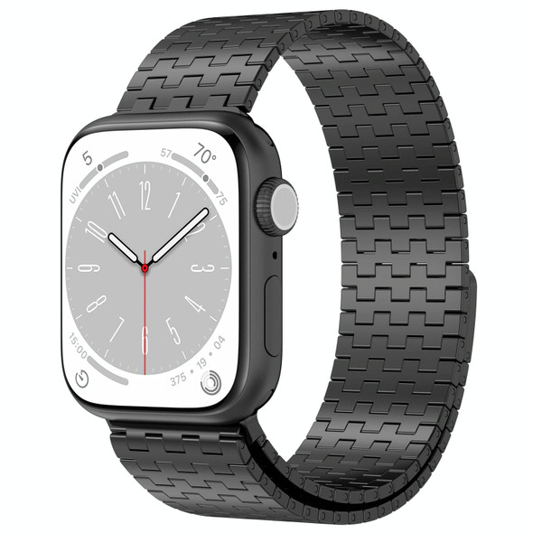 For Apple Watch Ultra 2 49mm Magnetic Buckle Stainless Steel Metal Watch Band(Black)