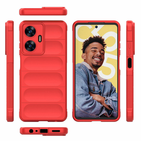 For Realme C55 4G Magic Shield TPU + Flannel Phone Case(Purple)