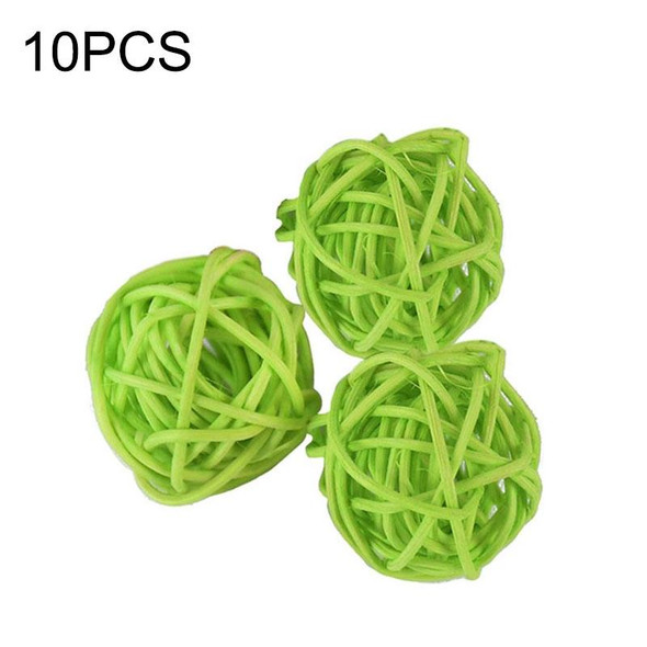 10 PCS Artificial Straw Ball - Birthday Party Wedding Christmas Home Decor(Green)