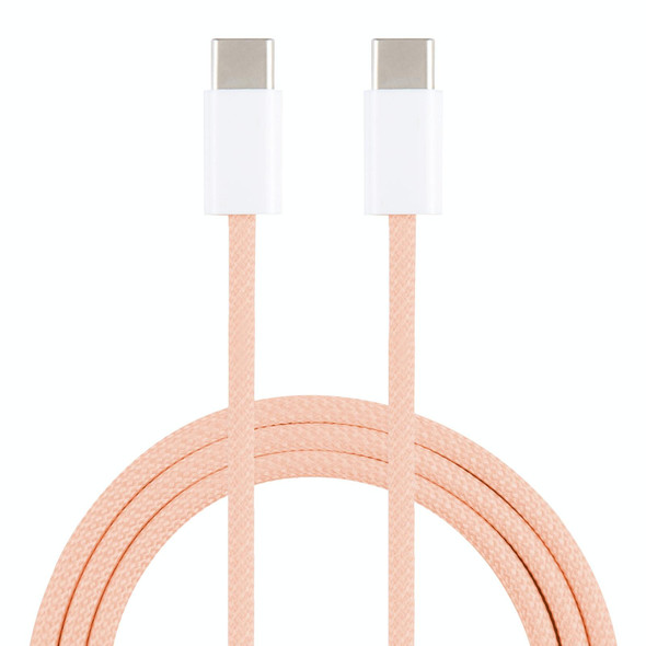 1m USB-C / Type-C to Type-C Macaron Braided Charging Cable for iPhone 15 Series(Pink)